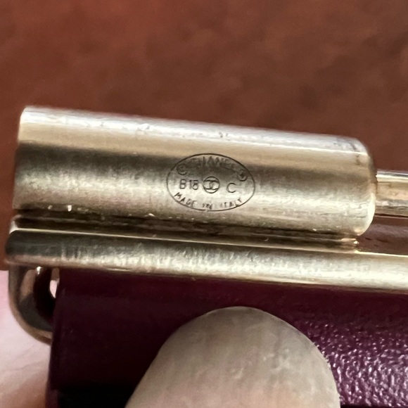 CHANEL CC Exclusive Leather Bracelet - Burgundy - Small - Picture 7 of 11